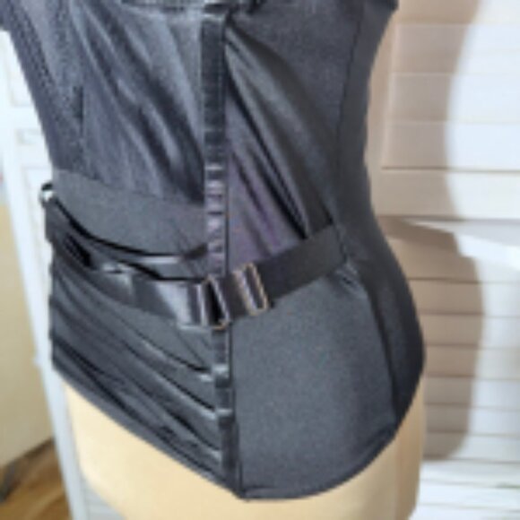 Spirit Halloween Corset Mesh Top Gothic Black Large - Picture 8 of 12